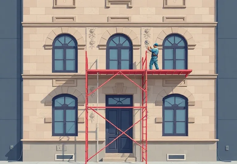 Ravalement de façade en pierre, nettoyage et application d'enduit